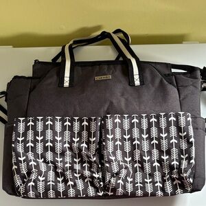 Curmio Large Black and White Poly Tote Bag